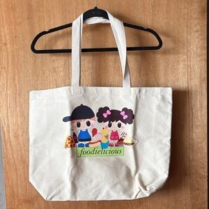 Foodie Canvas Tote Bag, Never used